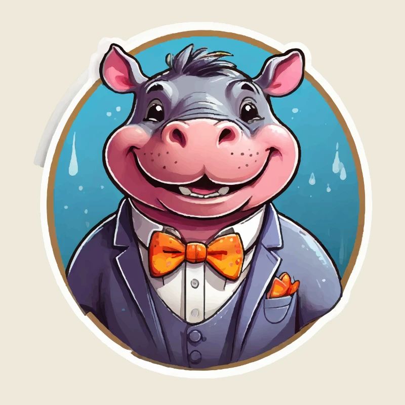 Lustiges Comic Nilpferd