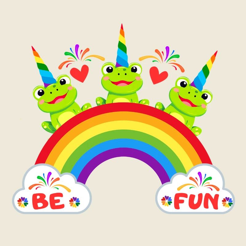 Happy Frog Be Fun message positif gai coloré 3