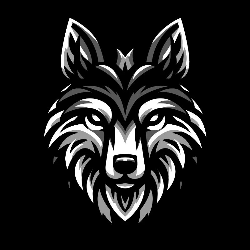 Conception de tête de loup gris