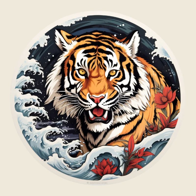 Tiger on a cold winter night