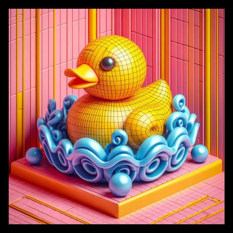 Bade Ente in einer Fantasiewelt Hyperrealismus