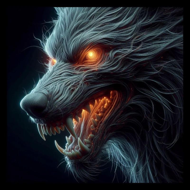 Wolf unheimlich gefährlich Hyperrealismus 3 D