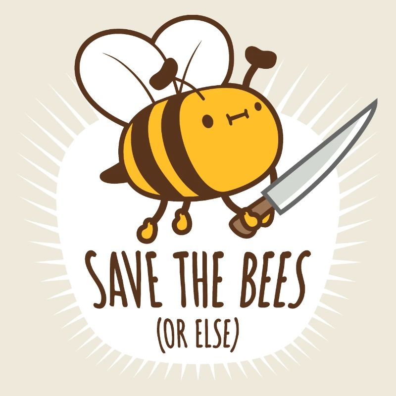 Rettet die Bienen oder sonst Messer Lustig Niedliche Biene Imker