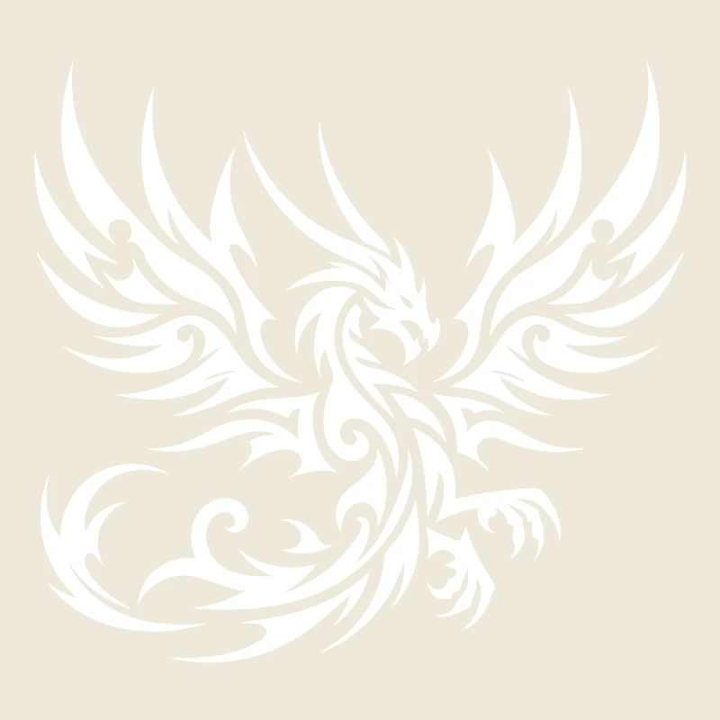 Dragon tribal de tatouage sauvage avec des ailes