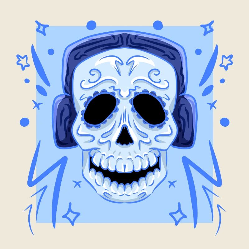 Skull in Headphones, Electro Skull Beats