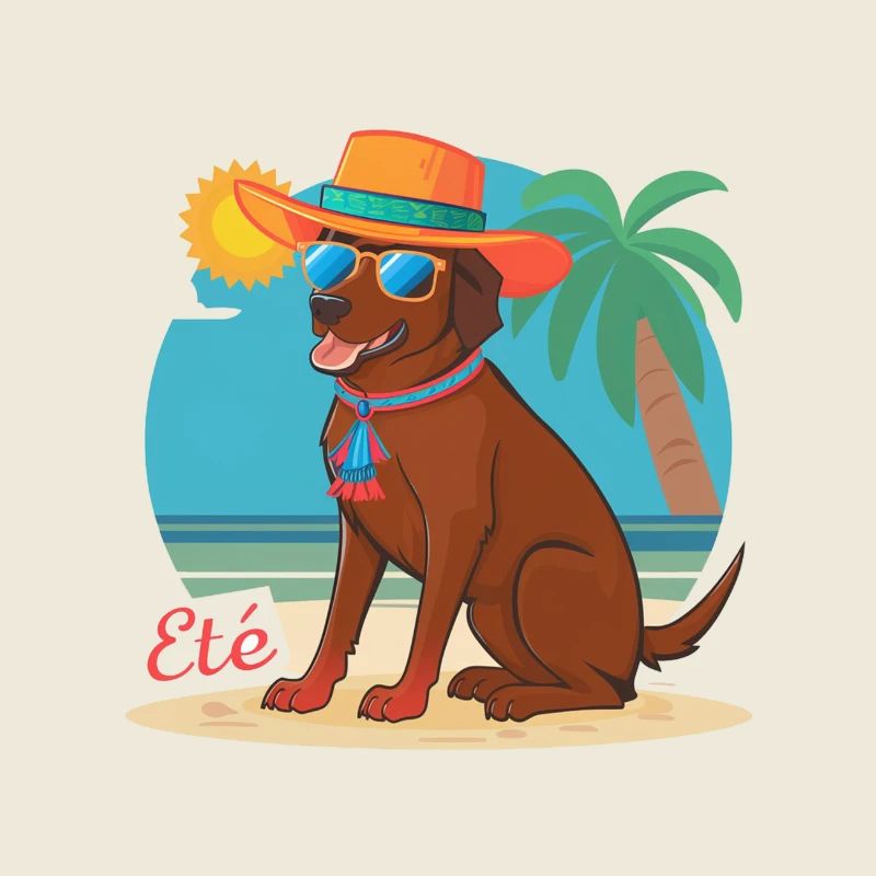 DOG AT THE BEACH