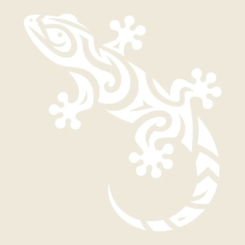 Cute little gecko in tribal tattoo style