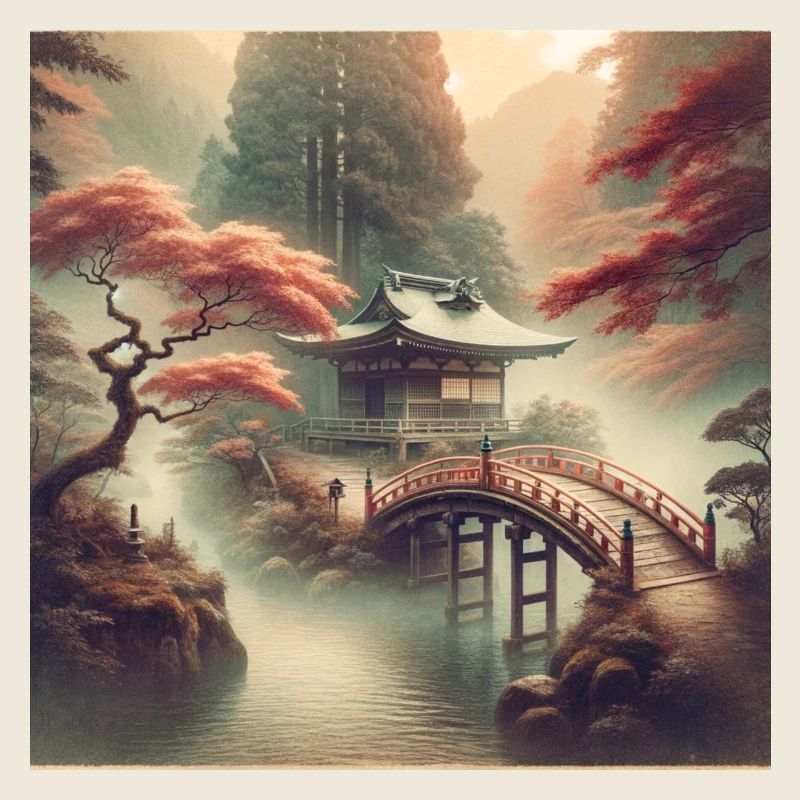 Japan Vintage Tea Pavilion Bridge