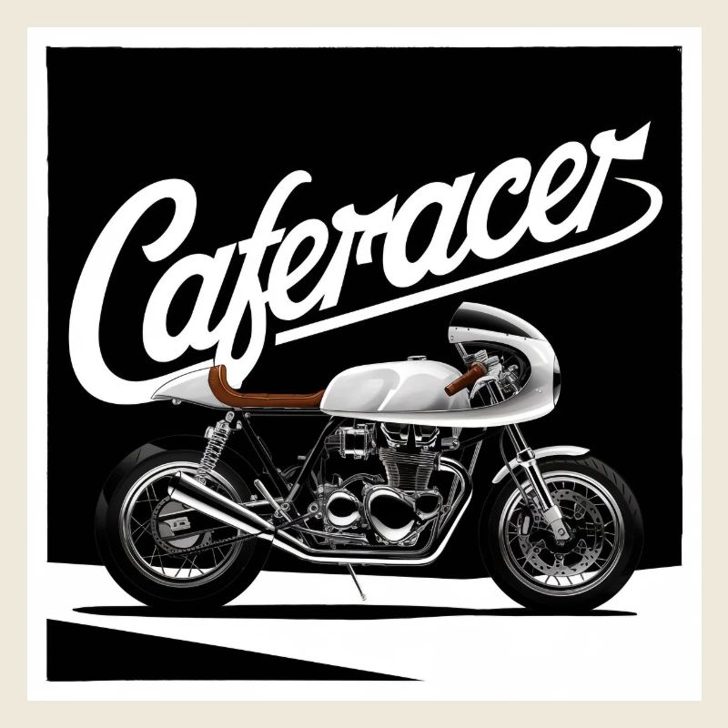 Caferacer noir et blanc