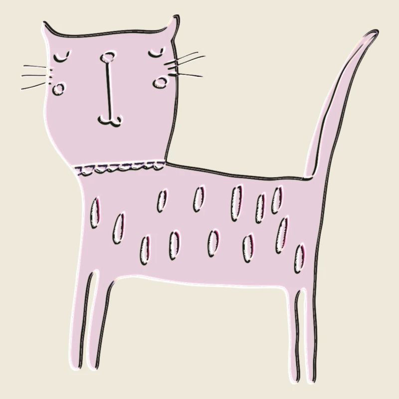 katze relief rosa