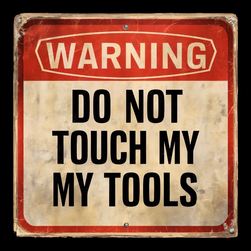 Warning Do Not Touch My Tools Funny Warning Sign