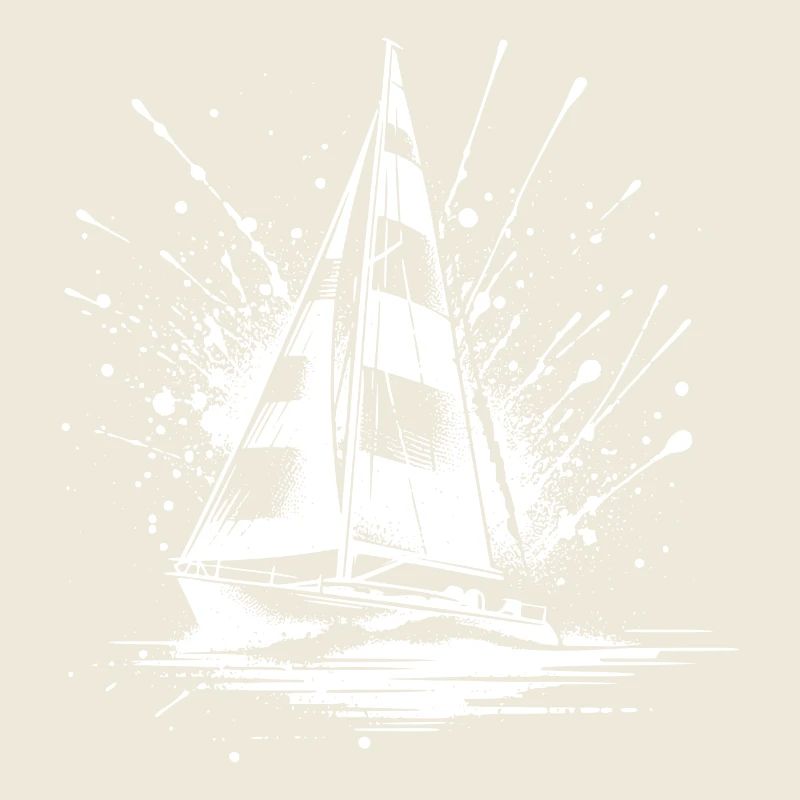 Segelboot mit Wellengang Splash Optik