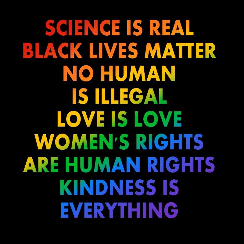 Slogans progressistes aux couleurs du drapeau de la fierté LGBTQ