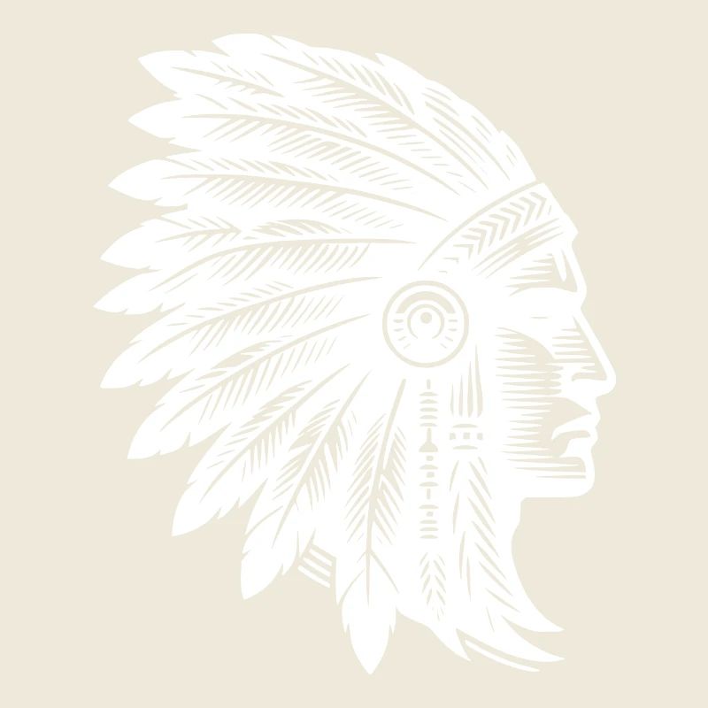 Grimmiger Krieger mit prächtigem Kopfschmuck