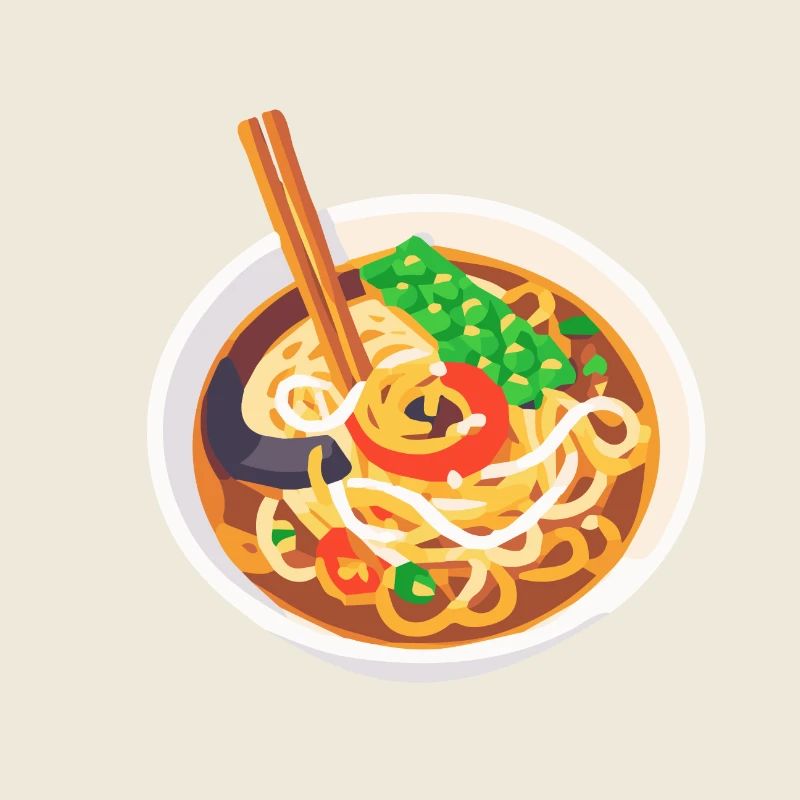 Schüssel mit Nudeln und Suppe Ramen