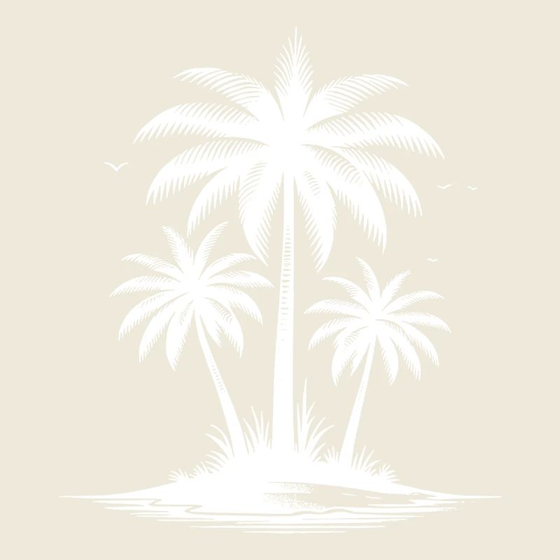 Tropical beach with palm trees