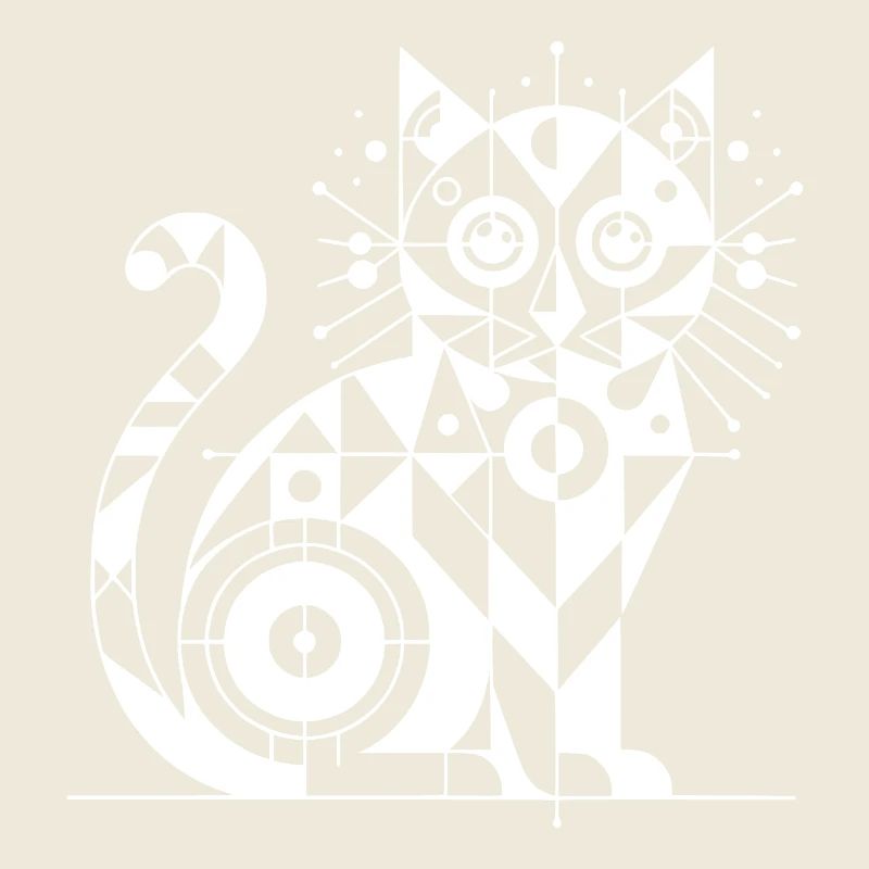 Cat Geometric Lines Design