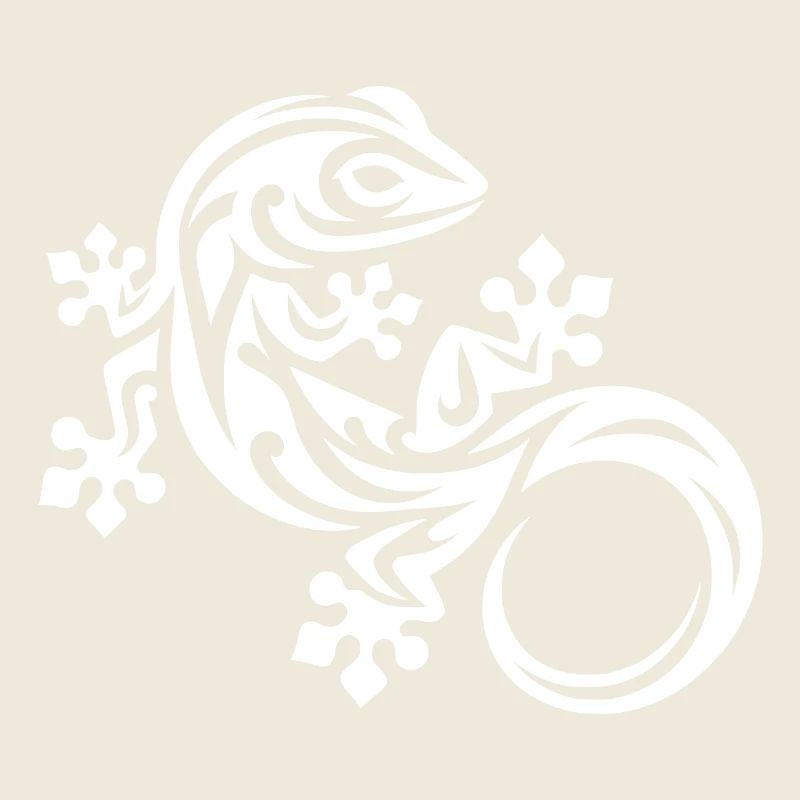 Gecko in Tribal Tattoo Style