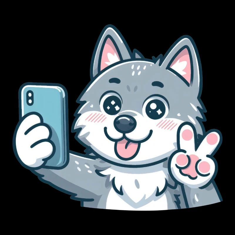 Le loup mignon selfie