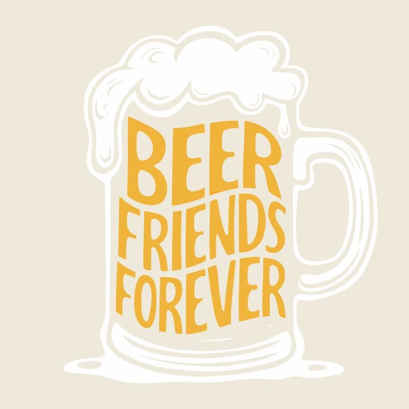 Chope à bière disant des amis de bière pour toujours