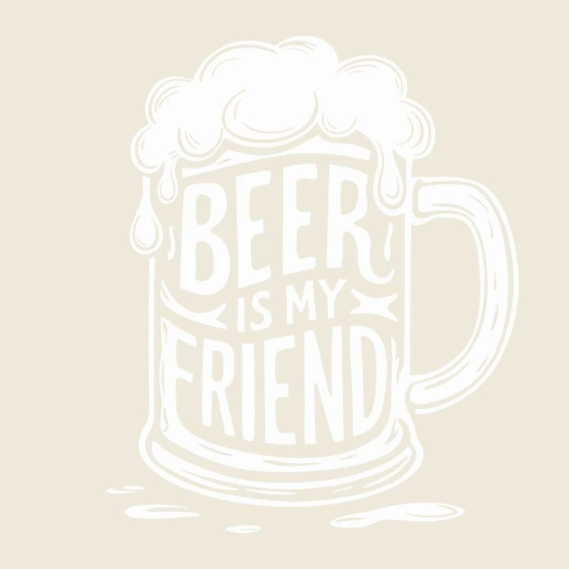 Chope de bière disant que la bière est mon amie