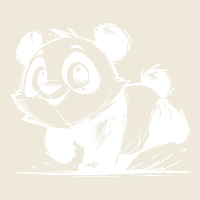 Petit panda mignon bébé dessin au crayon