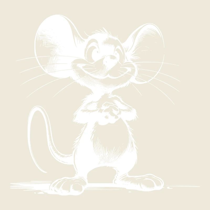 Lächelnde Maus mit großen Augen und Ohren