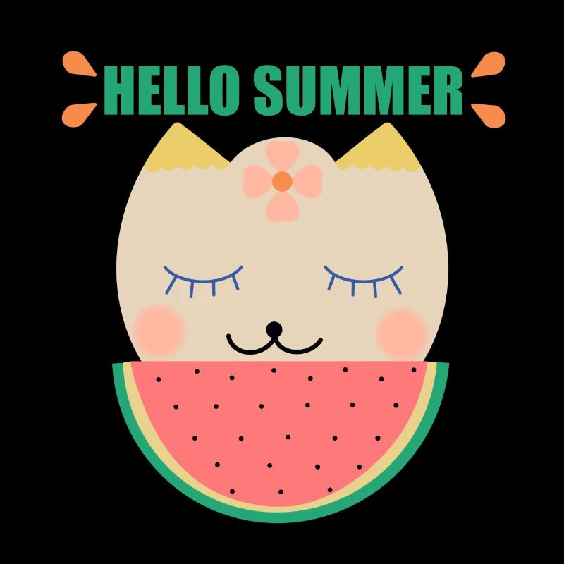 Sommer Katze und Wassermelone