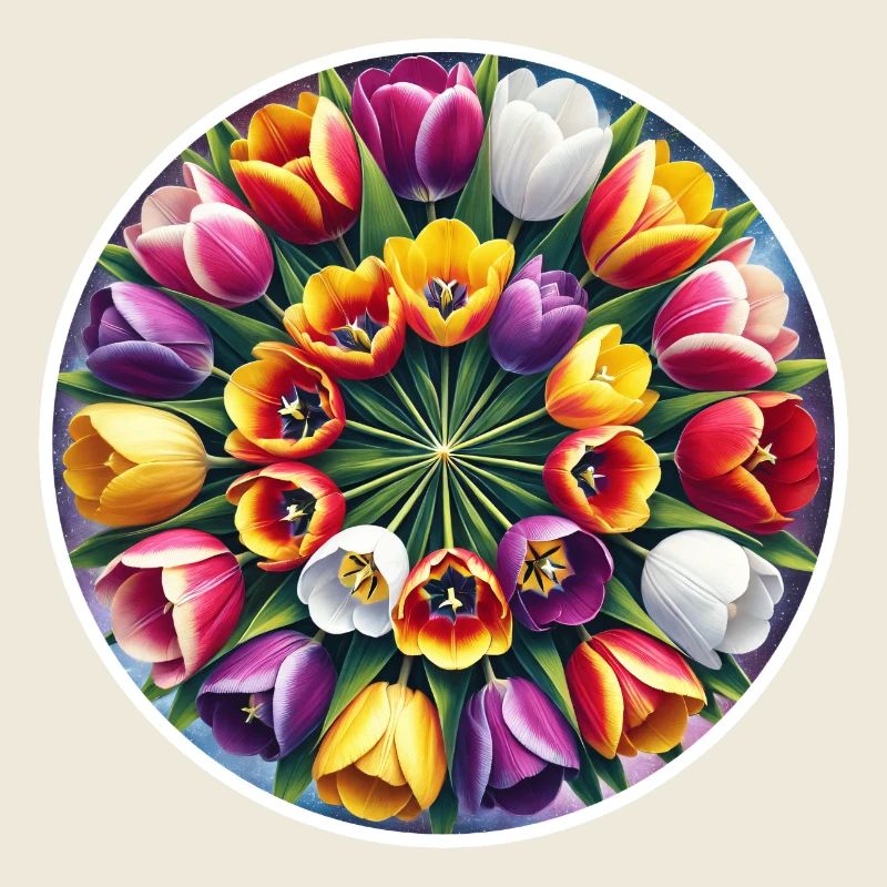Couronne de tulipe colorée