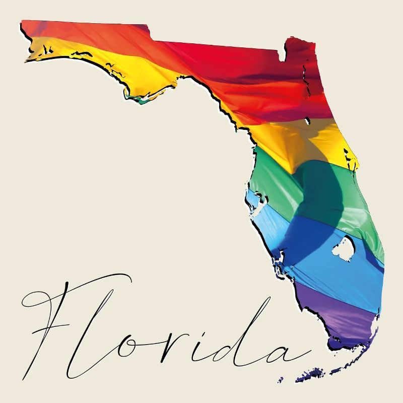 LGBTQ Flag in Florida State Map FL