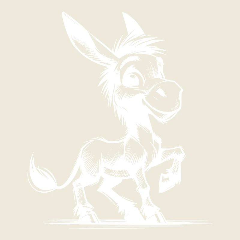 Long Eared Donkey Pencil Sketch