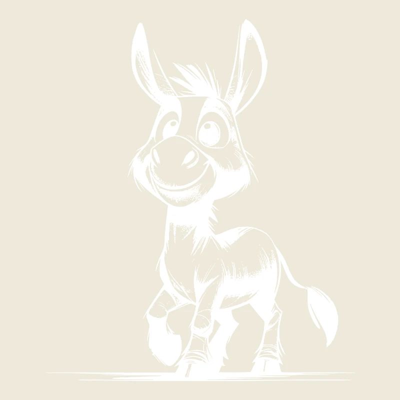Children's Sketch Donkey Pencil Drawing