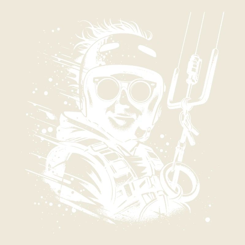 Relaxter Kite Surfer Mann Wind Surfen am Himmel