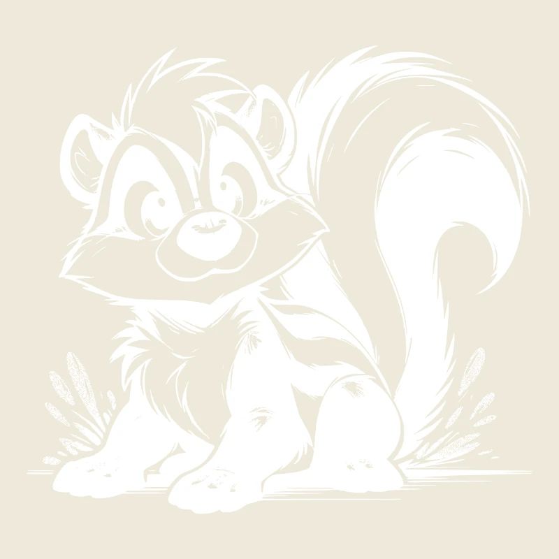 Petit mignon bébé mouffette dessin au crayon