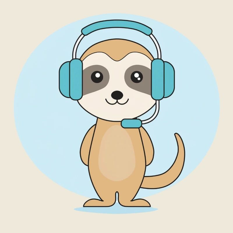 Meerkat with headset