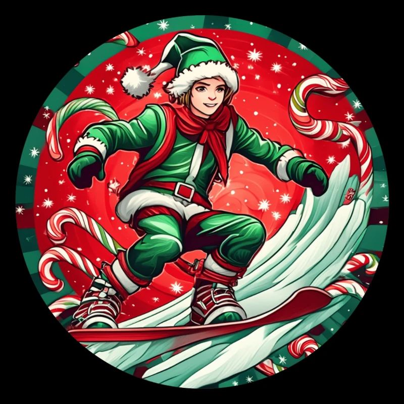 Weihnachtself Snowboarden
