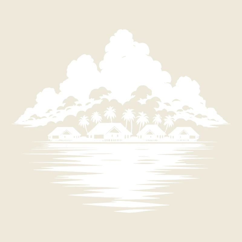 Tropical island with palm trees