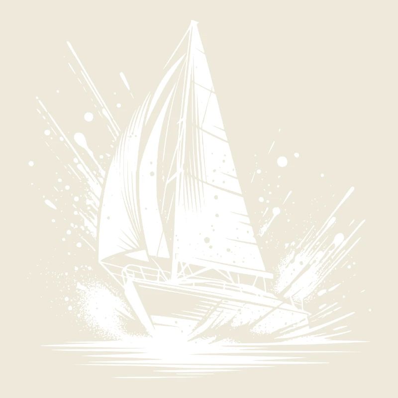 Rasantes Segelboot bei Splash Wellengang