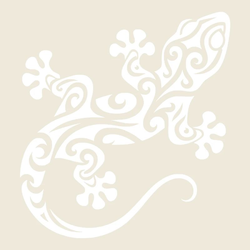 Little cute gecko in tribal tattoo style