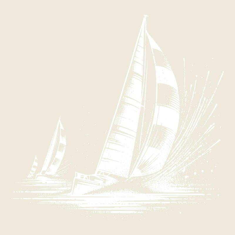 Regatta Segelboote bei Wind und Wellengang