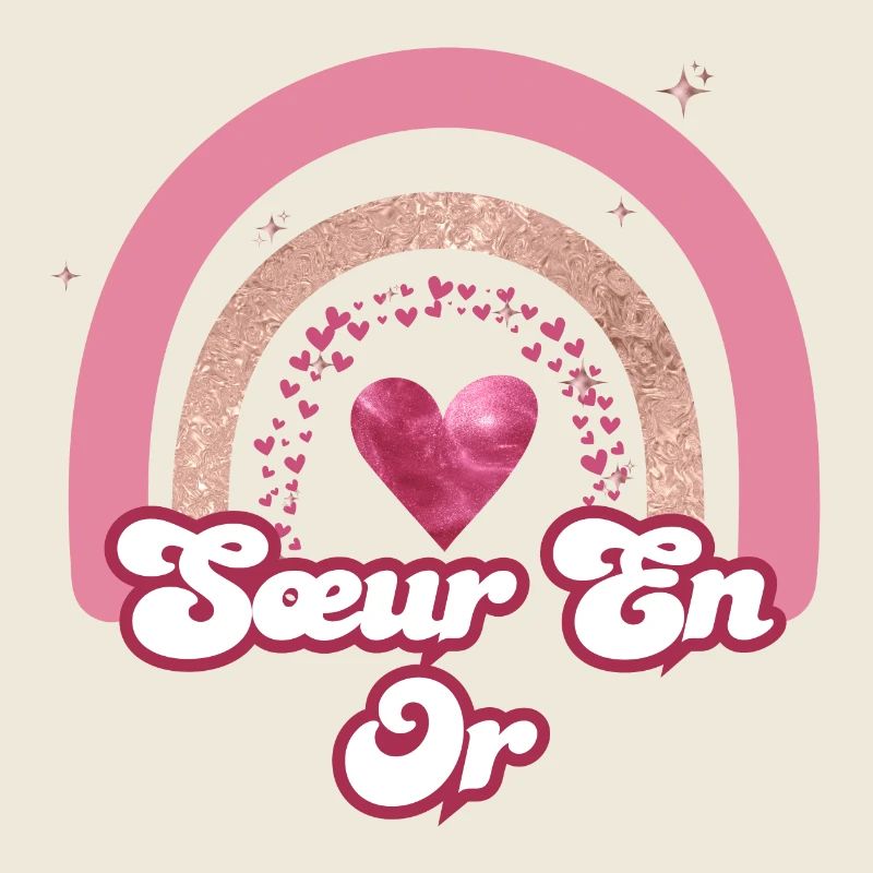 Schwester in Rose Regenbogen Gold - Schwester Geschenk