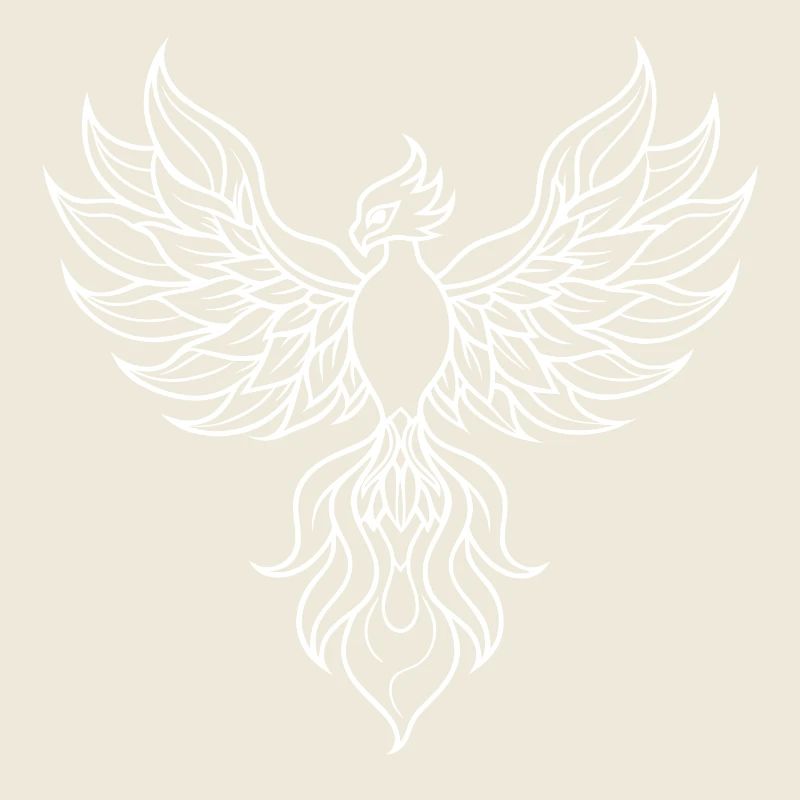 Phoenix Rise - Line Drawing