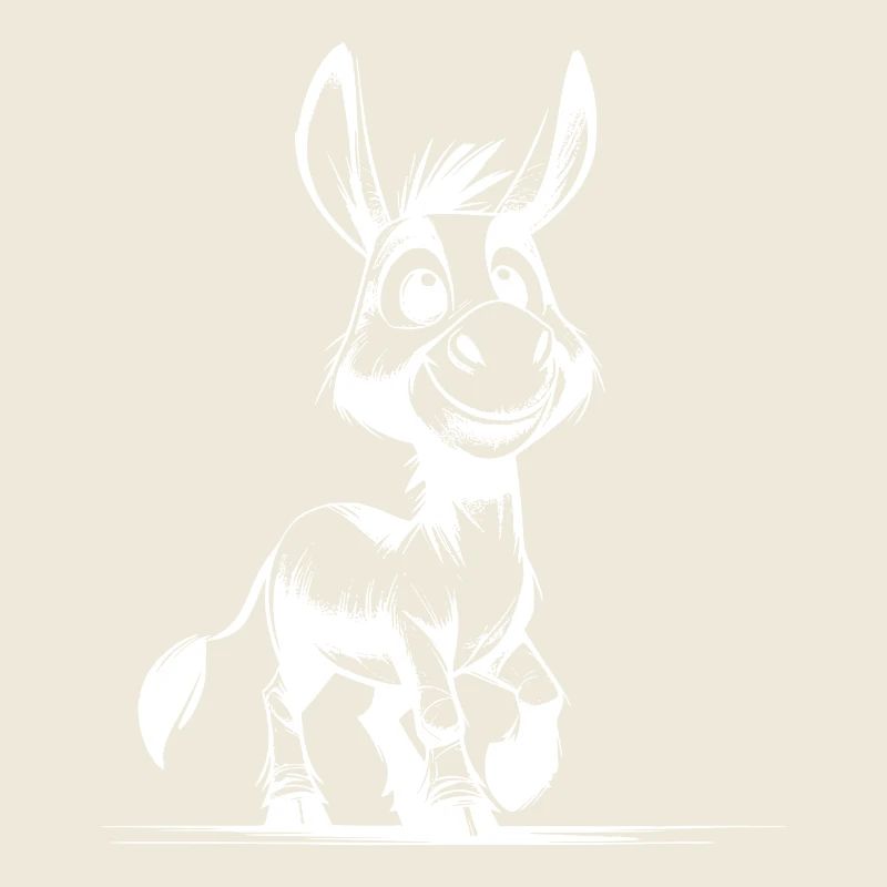 Smiling Donkey Long-Eared Donkey Drawing