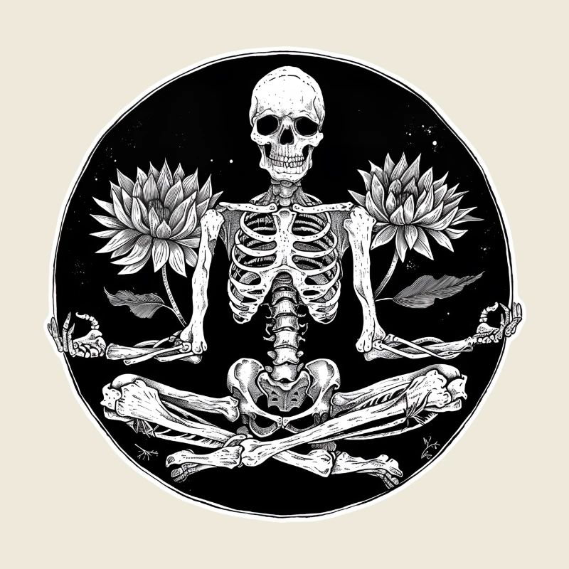 Skelett Meditation Lotus