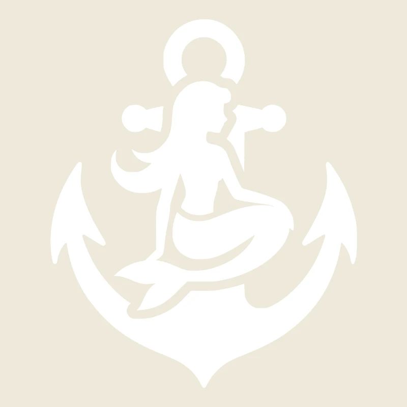 Tatouage d’ancre de bateau avec sirène élégante