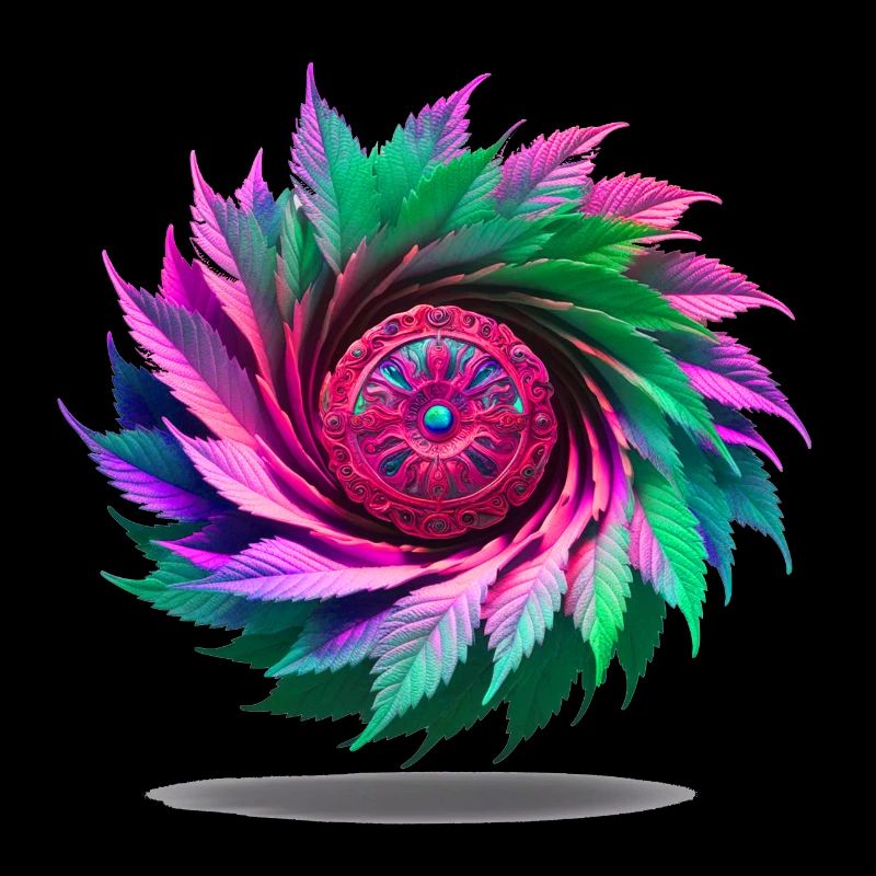 Medaillon Hanf Cannabis Bubatz Blüte rosa mintgrün