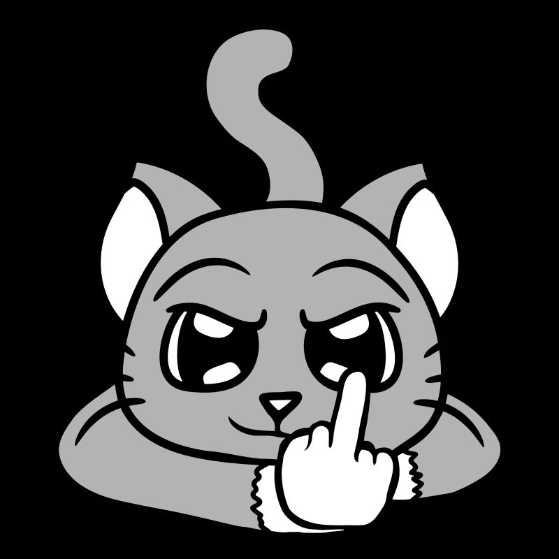 Nasty Cat Shows Middle Finger Insult Hand Fun