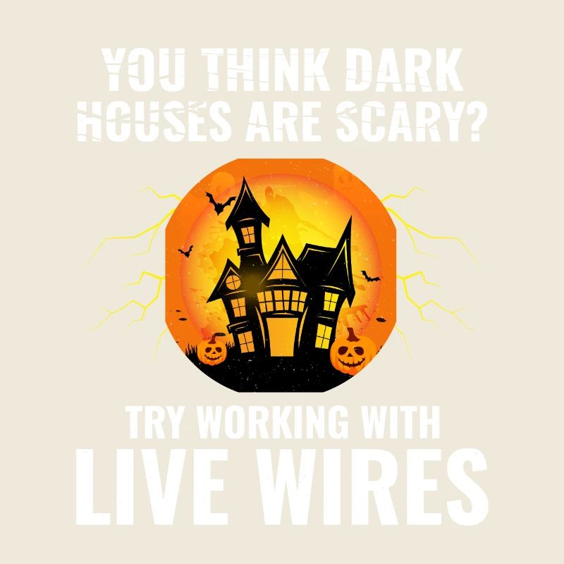 Elektriker Halloween Lebendige Drähte Dunkle Häuser Humor
