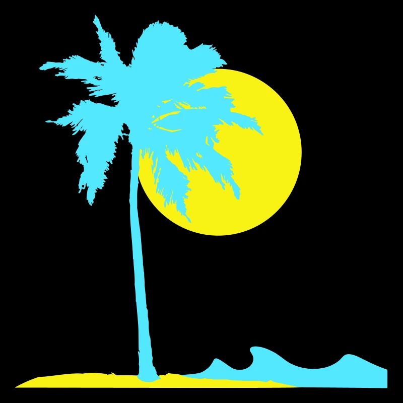 Palm Tree Island Plage Vacances Soleil Mer Belle Soirée