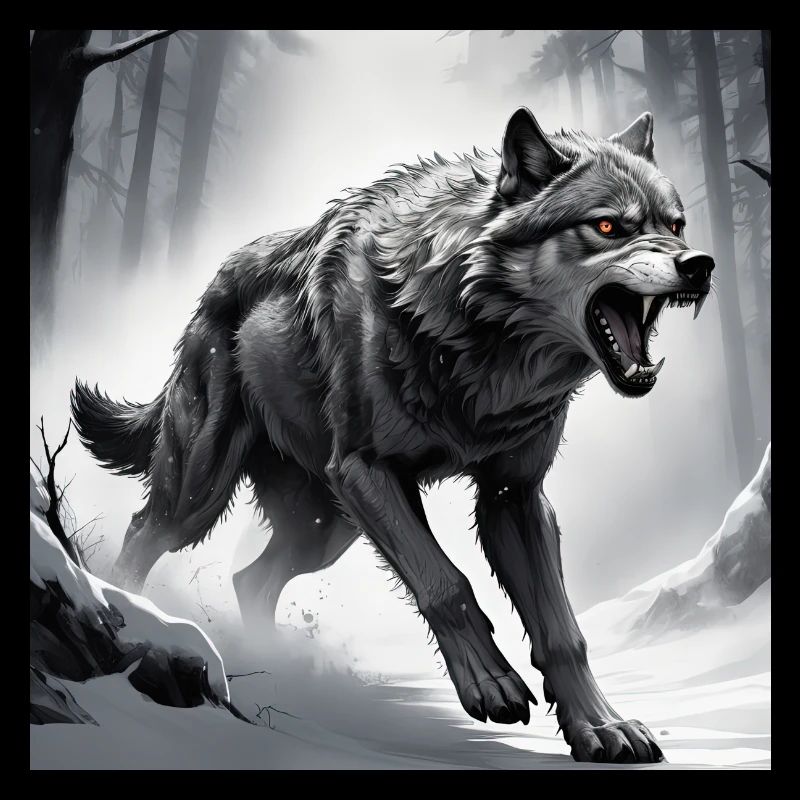 Wolf Animal Vector Nature Illustration Design Wild